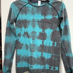 Iviva Girl’s Gray and Teal Tie-Dye Long Sleeve Shirt Size 14